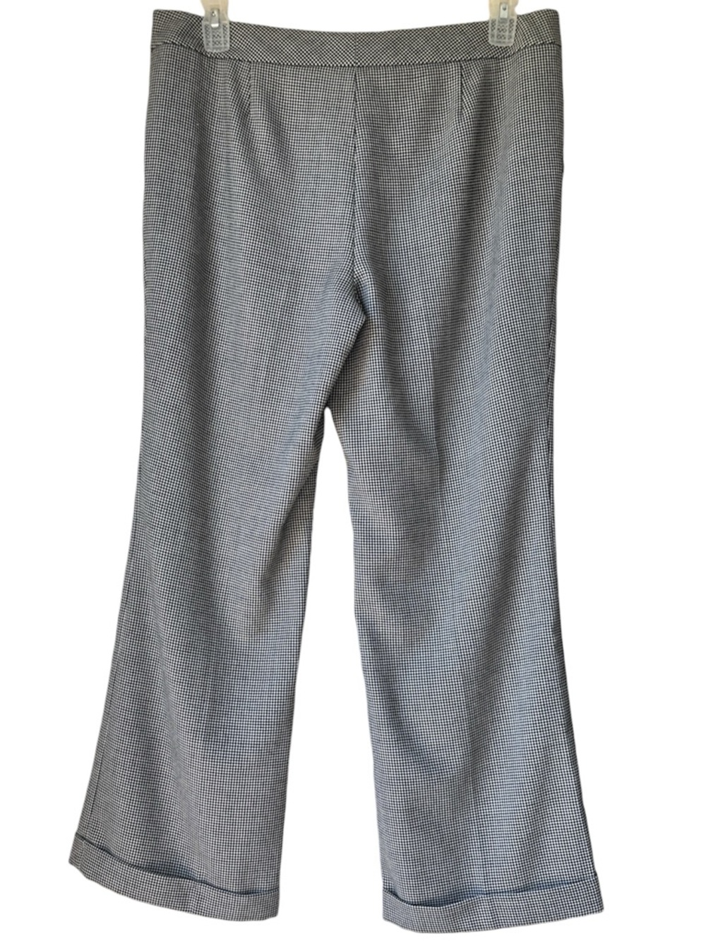 TALBOTS Signature Flare Black & White Houndstooth Wool-blend Dress Pants 14P - Picture 2 of 2